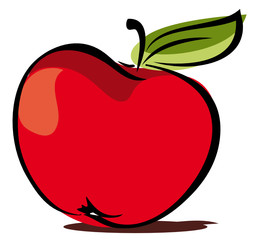 vector illustration of red apple