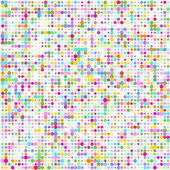  The mosaic of a bright colorful  dots on a white background. 