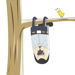 Vector Illustration of Working on a tree