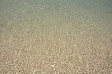 Shining blue sea water ripple background. Elafonisi beach, Crete Island landmark.