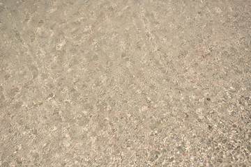 Clear sea water ripple background. Elafonisi beach, Crete Island landmark.