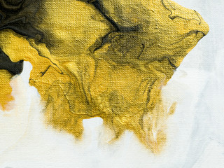 Gold marble abstract hand painted background