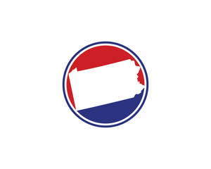 Obraz premium Pennsylvania Circle Logo Icon 001