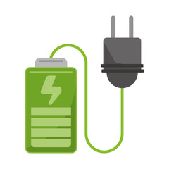 Fototapeta premium Eco energy battery with plug