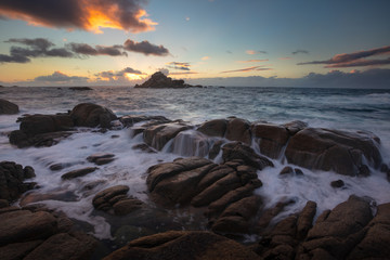 sunset over sea