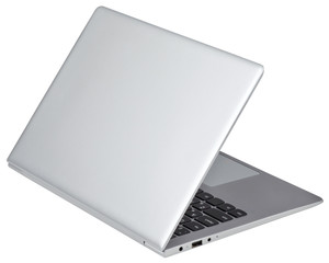 The back side of the laptop, isolated on white background.