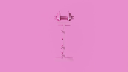 Pink Barbell Dumbbell Rack 3d illustration 3d rendering