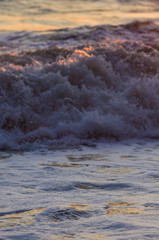 Amazing sea sunset, the sun, waves, clouds