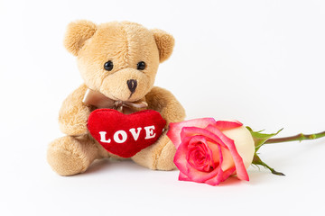 Teddy bear and roses for valentine's day