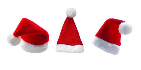Santa red hat isolated in white background.