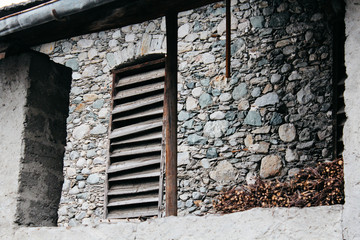 Prato allo Stelvio, Italy - 03 24 2013: View of the streets of Italian Prato allo Stelvio in winter.