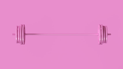 Pink Barbell 3d illustration 3d rendering