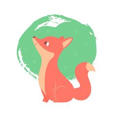 The sweet fox looks to the sky