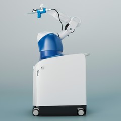 3d render of a medical robotic surgery arm machine. 3d rendering