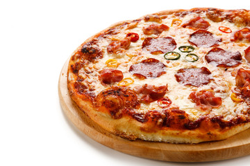 Pizza pepperoni with salami