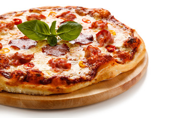 Pizza pepperoni with salami