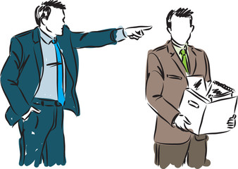 BUSINESSMAN FIRED EMPLOYEE VECTOR ILLUSTRATION