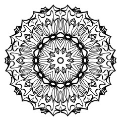Modern Decorative Floral Color Mandala. Round Shapes. Illustration.