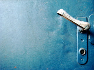 weathered metal door