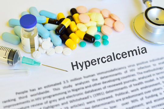 Drugs for hypercalcemia treatment, medical concept
