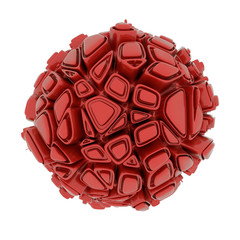 3D Red futuristic city form random render