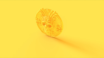 Antique Yellow Skull Coin