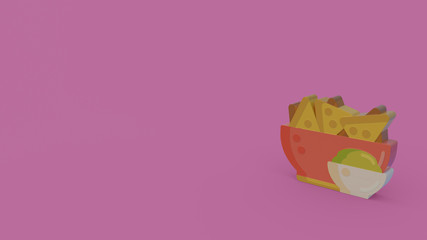 3d icon of nachos