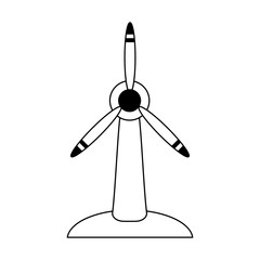 Wind turbine symbol black and white