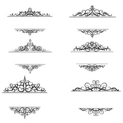 Vintage vector swirl frame set