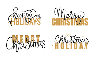 Happy Holidays, Merry Christmas Handwritten Doodle