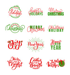 Happy Holidays Warm Wishes, Merry Bright Lettering