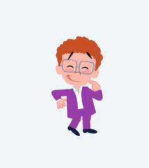 Businessman in casual style with funny expression. 