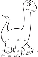 Brachiosaurus Dinosaur Coloring Page Vector Illustration Art