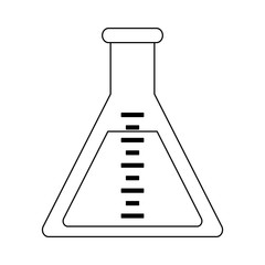 Chemistry flask glass black and white
