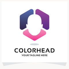 Color Head Logo Design Template Inspiration