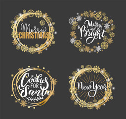 Happy Holidays and Santa Cookies, Merry Lettering