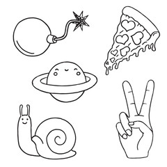 Patch set on white background