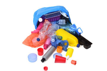 plastic garbage isolated on white