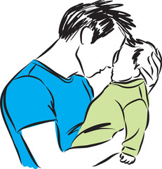  father with baby vector illustration