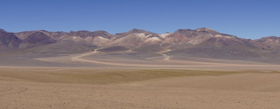 Pastel-coloured mountains on the Andean plateau, Reserva Nacional de Fauna Andina Eduardo Abaroa, Altiplano, Sur Lipez, Bolivia, South America