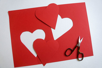 Smartphone mock up flat lay for Valentine's day with coffee cup and chocolate. View from above