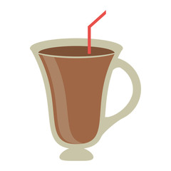 Coffee hot drink in glass cup