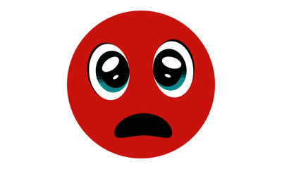 suprized red emoticon face