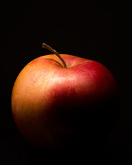 Apple on black background