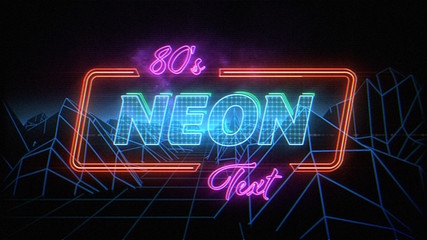 Retro Style Neon Text