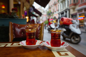 Traditional Turkish tea in Istanbul