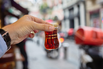 Traditional Turkish tea in Istanbul