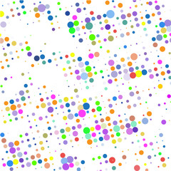  The bright colorful dots on a white background.       