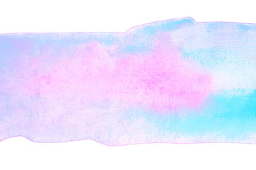 strip of watercolor gently blue with purple light