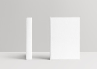 Hardcover book mockup isolated on white / grey background